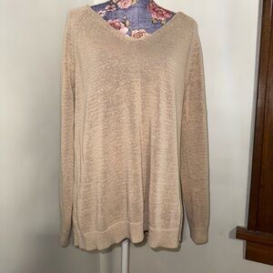 LOFT Beige V-Neck Women's Sweater